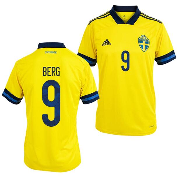 2020 EURO Sweden Home Kit Soccer Jersey Marcus Berg #9